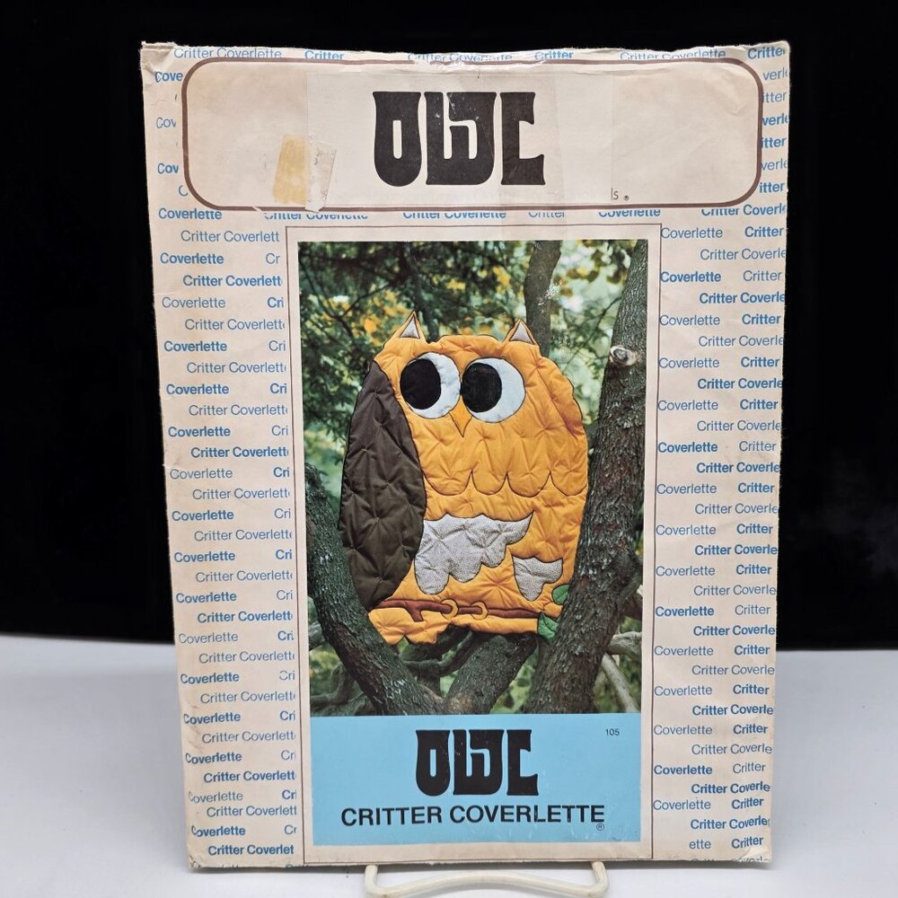 VTG Coverlette Quilt Pattern Down On The Farm Original Owl 1976 VTG